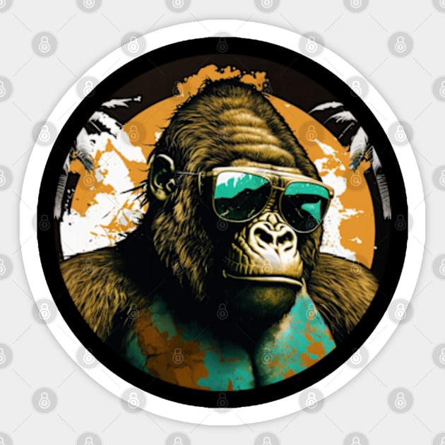 Shades of Toughness - Cool Gorilla Sticker by teehood